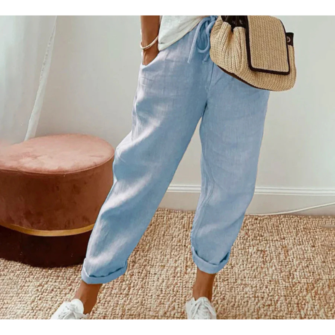 Pantalones Casual Relaxed Fit Mujer | Cordón De Ajuste