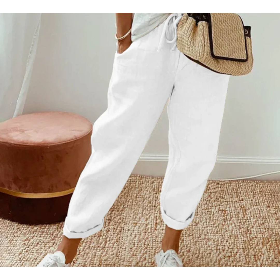 Pantalones Casual Relaxed Fit Mujer | Cordón De Ajuste