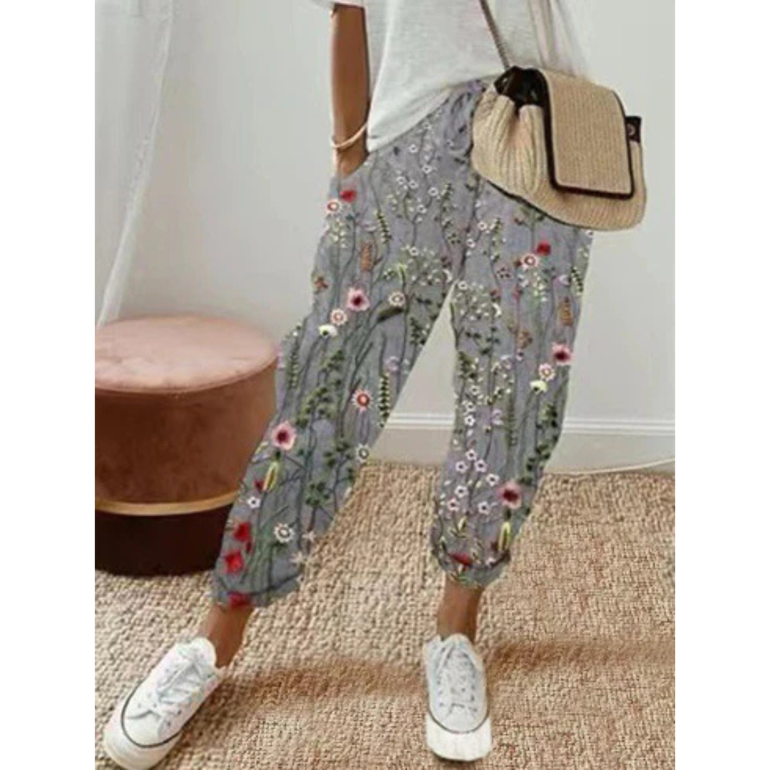 Pantalones Casual Relaxed Fit Mujer | Cordón De Ajuste