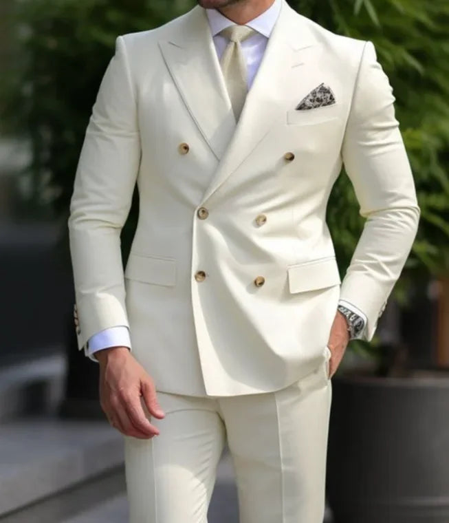 Traje De Hombre De 3 Piezas Con Doble Botonadura | Slim Fit