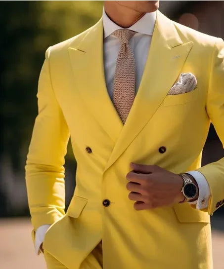 Traje De Hombre De 3 Piezas Con Doble Botonadura | Slim Fit
