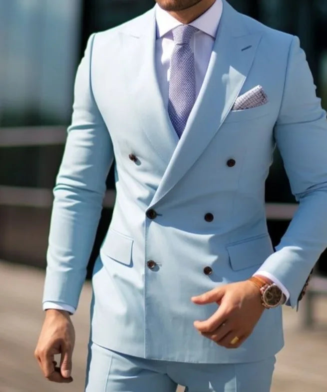 Traje De Hombre De 3 Piezas Con Doble Botonadura | Slim Fit