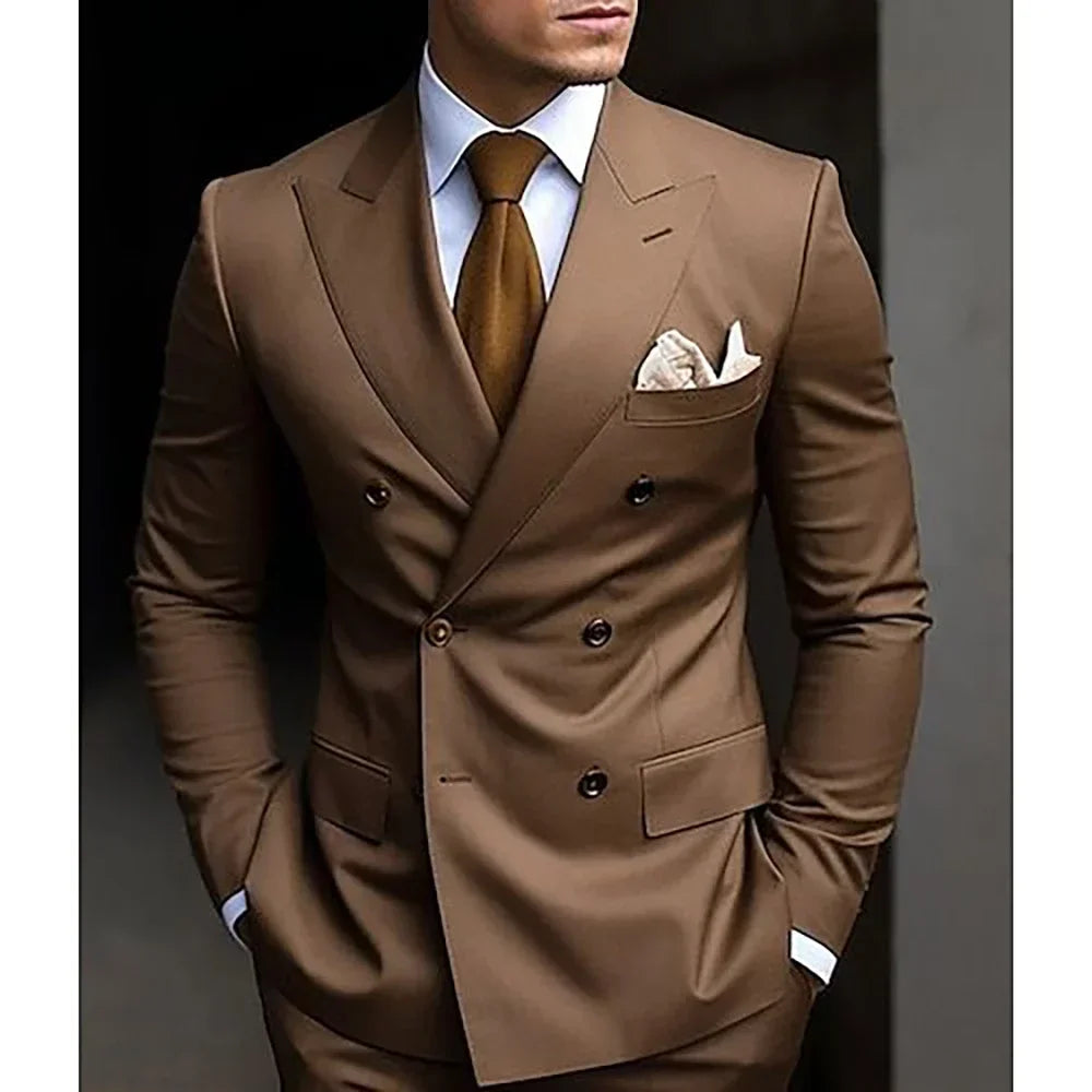 Traje De Hombre De 3 Piezas Con Doble Botonadura | Slim Fit