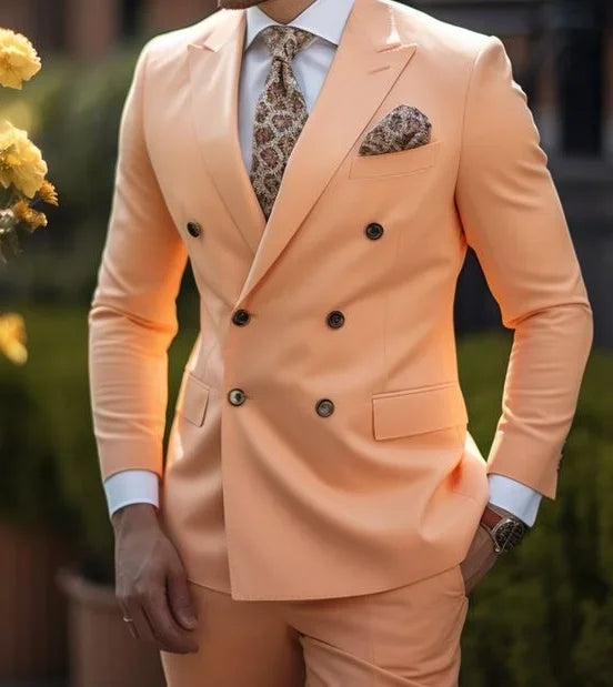 Traje De Hombre De 3 Piezas Con Doble Botonadura | Slim Fit