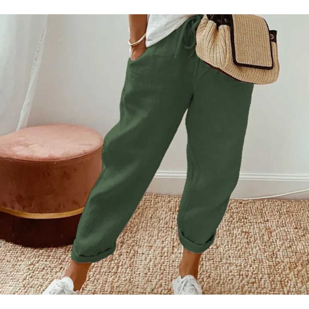 Pantalones Casual Relaxed Fit Mujer | Cordón De Ajuste
