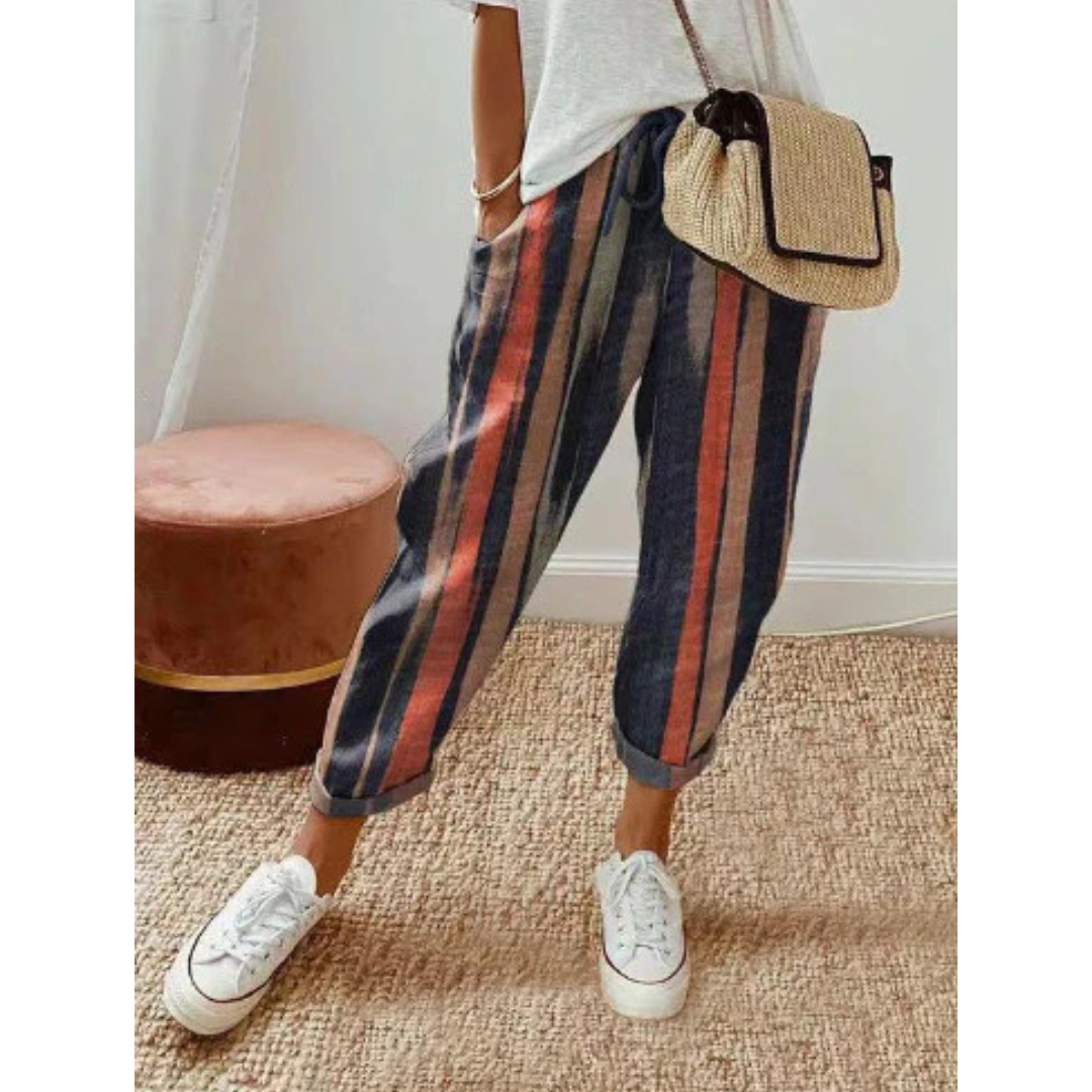 Pantalones Casual Relaxed Fit Mujer | Cordón De Ajuste