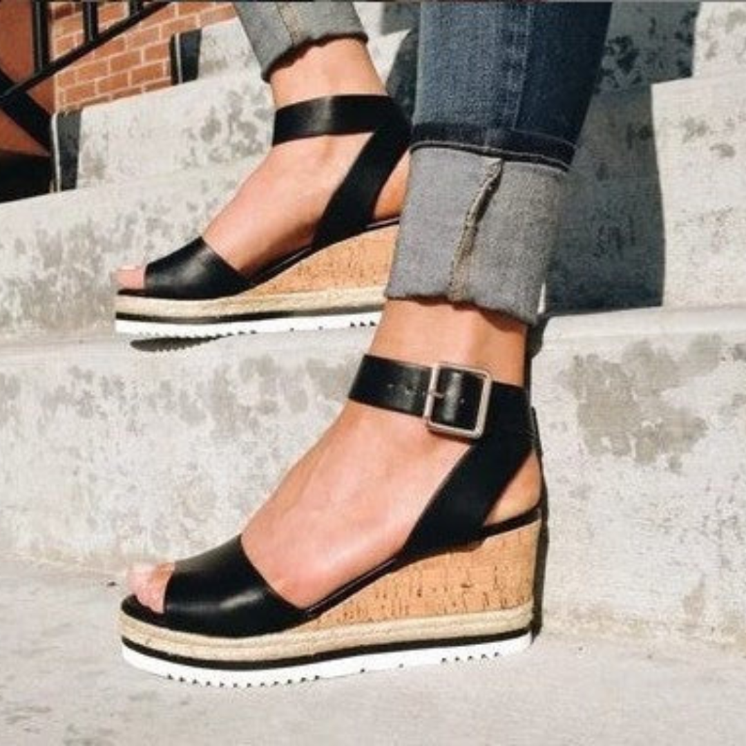Sandalias De Tacón Con Correa De Tobillo Para Mujer | Punta Abierta