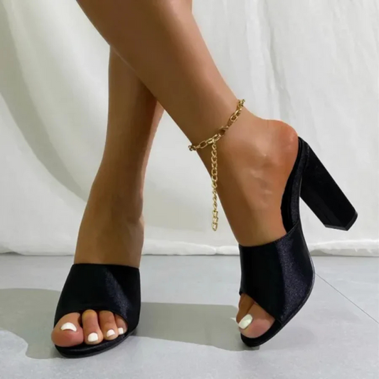 Sandalias De Tacón Con Puntera Abierta Para Mujer | Cómodo