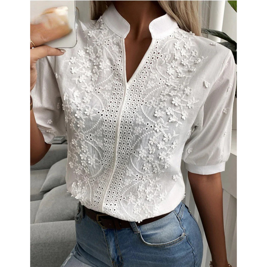 Blusa Casual Con Cuello De Mujer | Cómodo