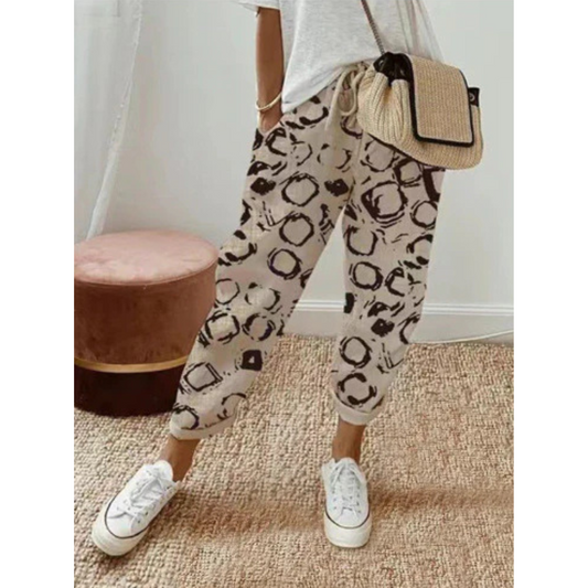 Pantalones Casual Relaxed Fit Mujer | Cordón De Ajuste