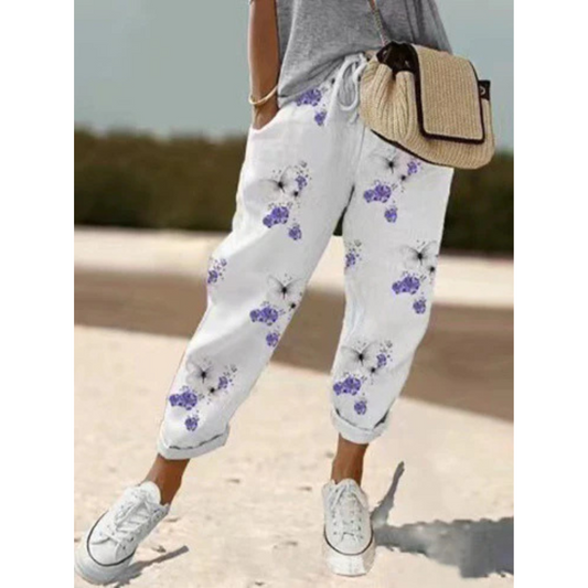 Pantalones Casual Relaxed Fit Mujer | Cordón De Ajuste