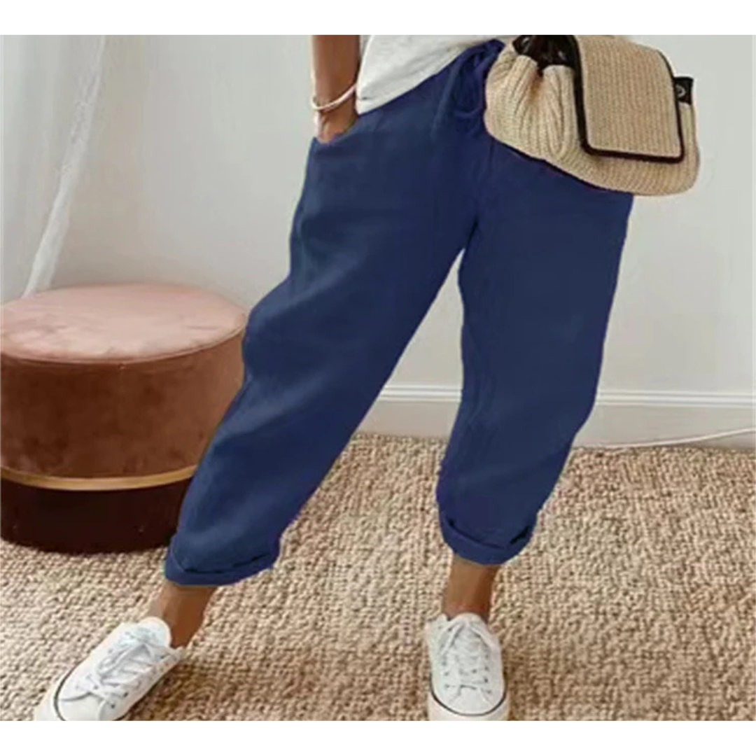 Pantalones Casual Relaxed Fit Mujer | Cordón De Ajuste