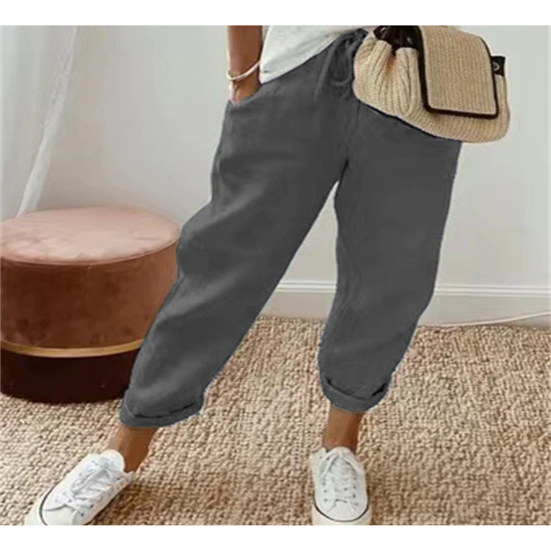 Pantalones Casual Relaxed Fit Mujer | Cordón De Ajuste